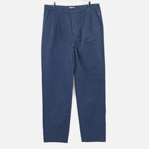 Amendi Gunnar Blue Organic Cotton Pleat Front Button Fly Pants - NWOT - Size 34
